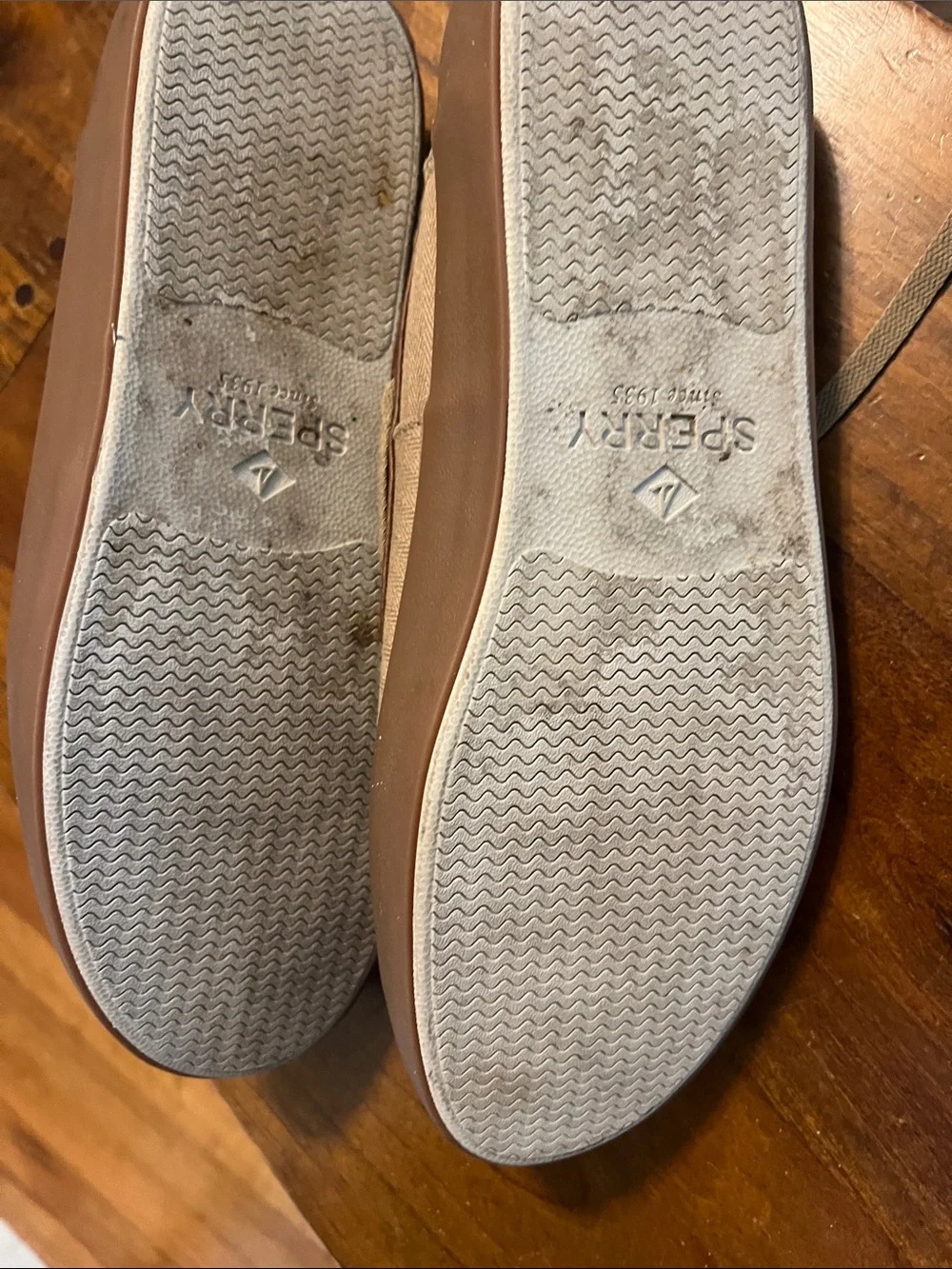 Sperry Men's Tan Canvas & Brown Leather-Trim Boat Shoes